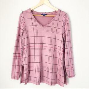 Apt 9 Blush Pink Plaid Design Sweater Sz Small